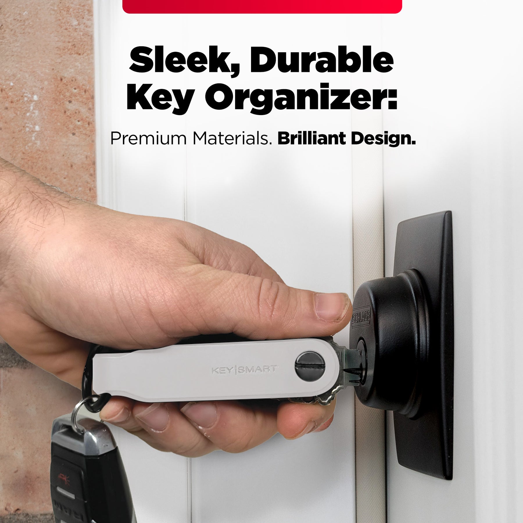 Keysmart® Loop White | Key Holder With Locking Screws | Organize Up To 5 Keys