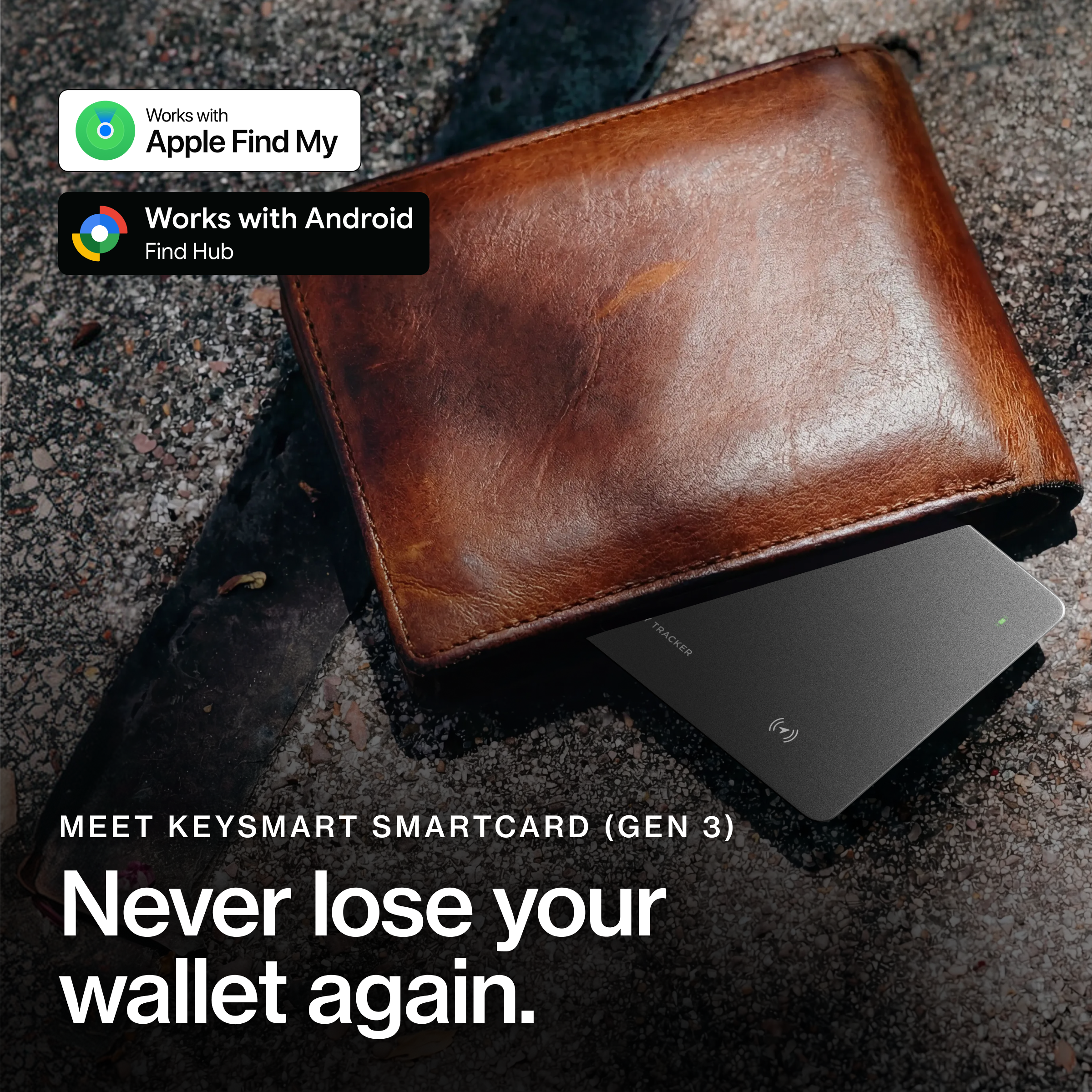 SmartCard (Gen 3) | Works With Apple Find My & Android Find Hub | Wireless Charging