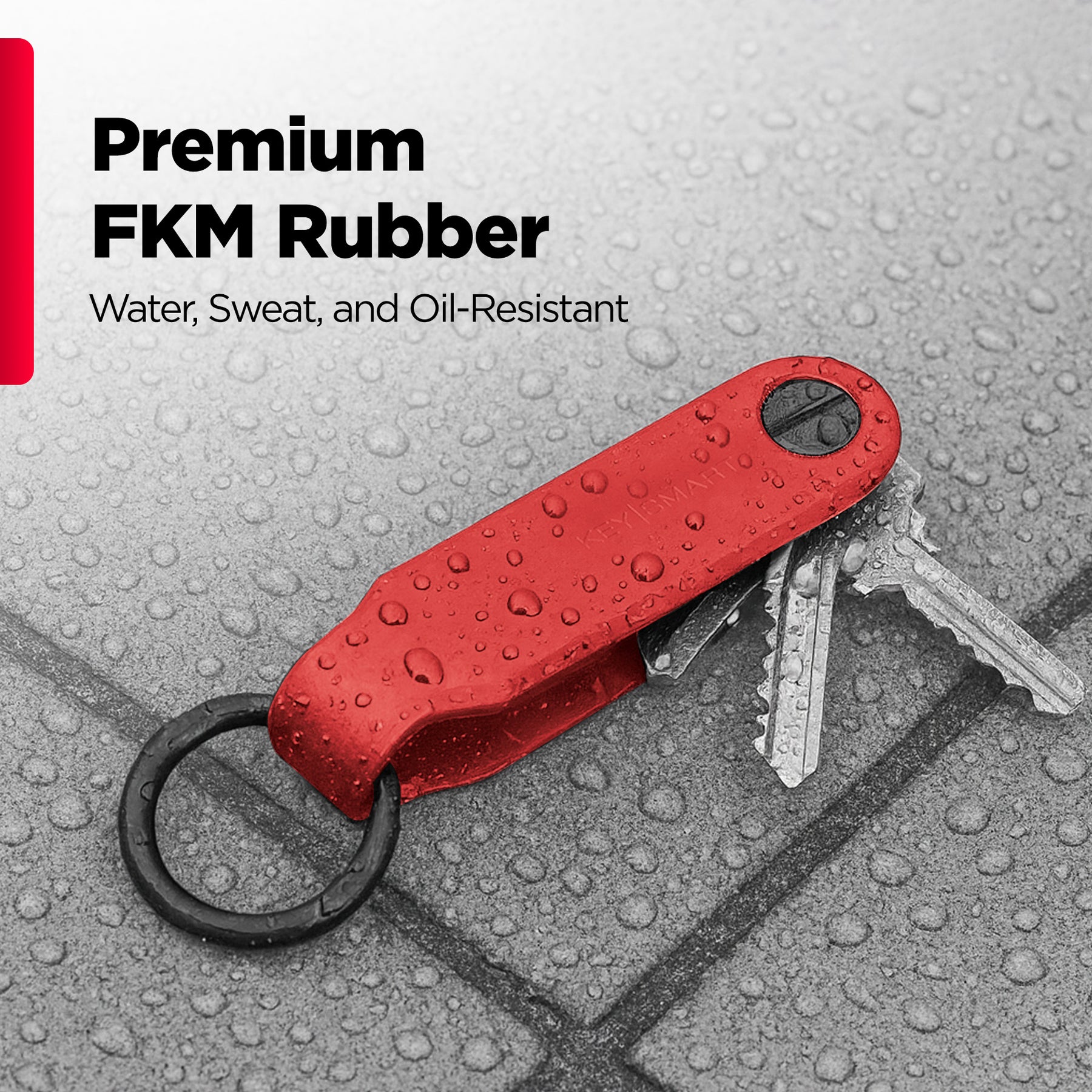 Keysmart® Loop Red | Key Holder With Locking Screws | Organize Up To 5 Keys