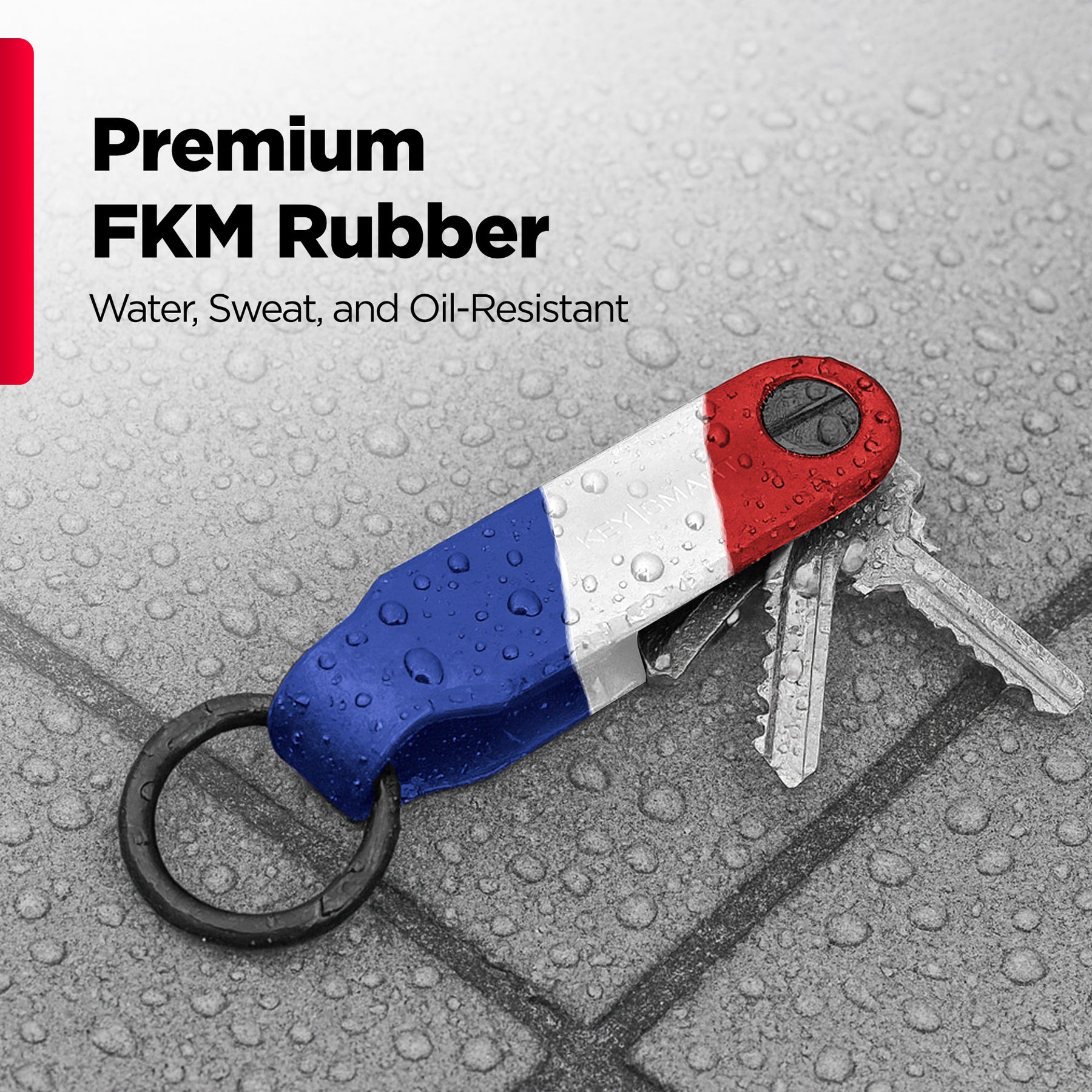 Keysmart® Loop USA Stripes | Key Holder With Locking Screws | Organize Up To 5 Keys