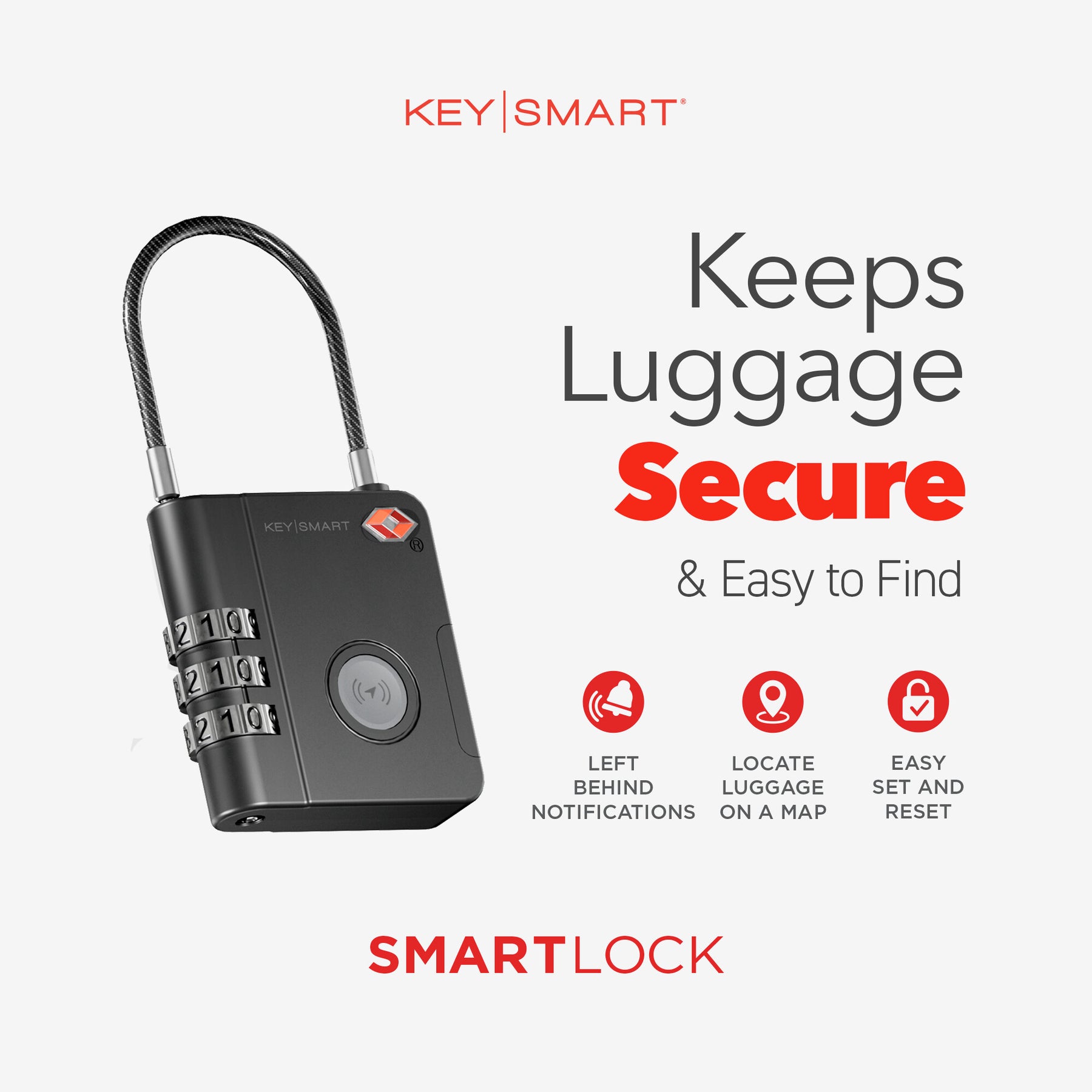 SmartLock Tracking Device | Luggage Lock | Works With Apple Find My App LP3