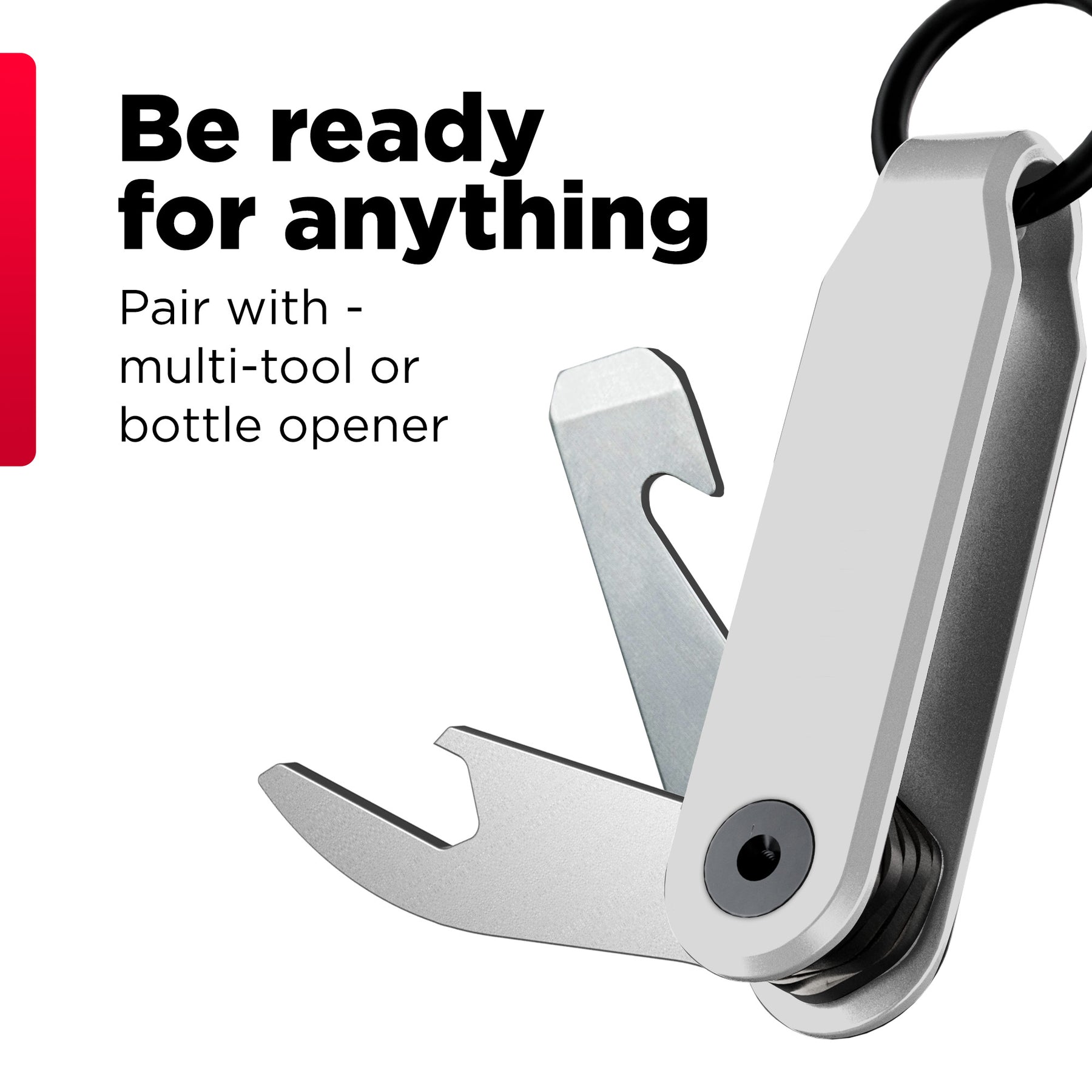 Keysmart® Loop White | Key Holder With Locking Screws | Organize Up To 5 Keys