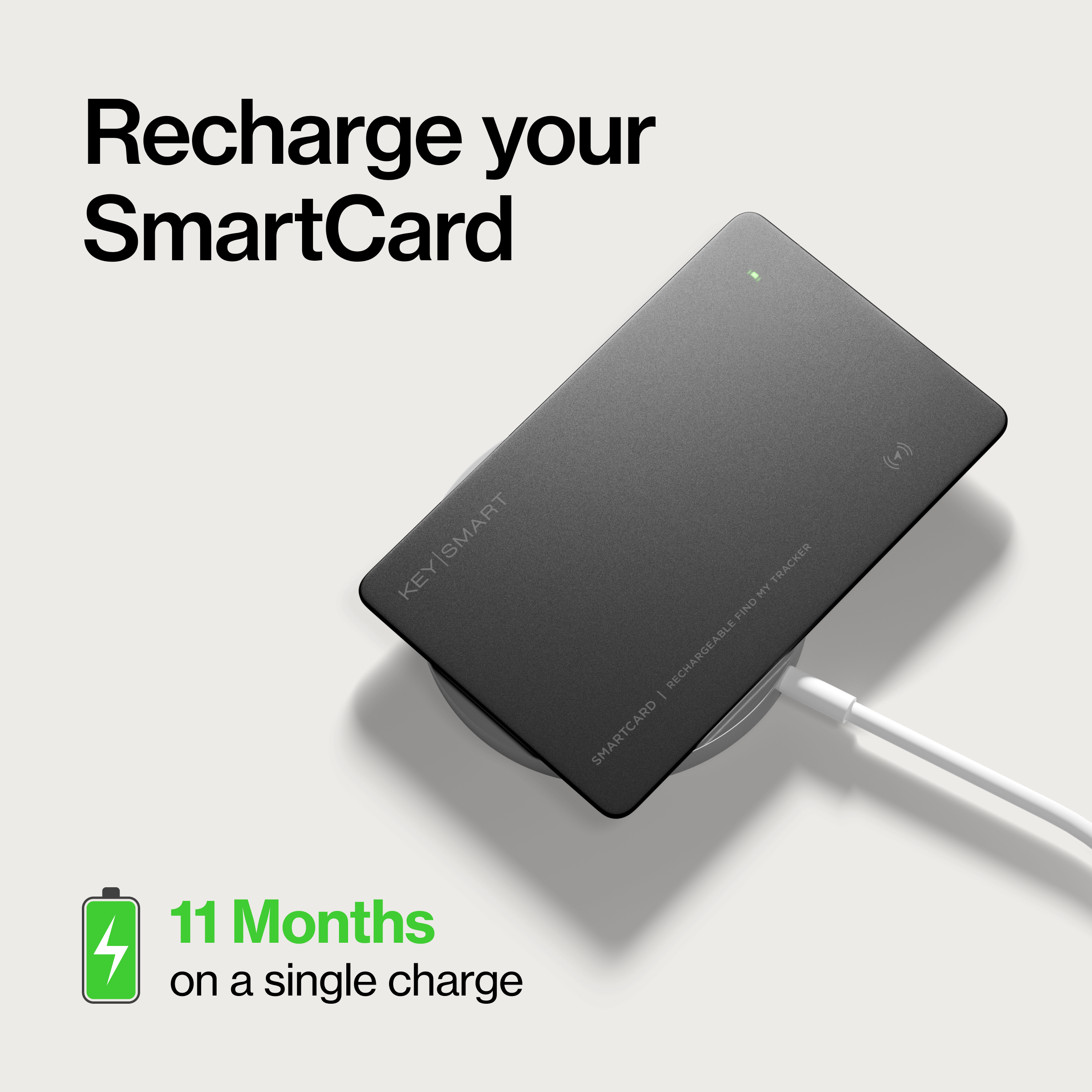 SmartCard (Gen 3) | Works With Apple Find My & Android Find Hub | Wireless Charging
