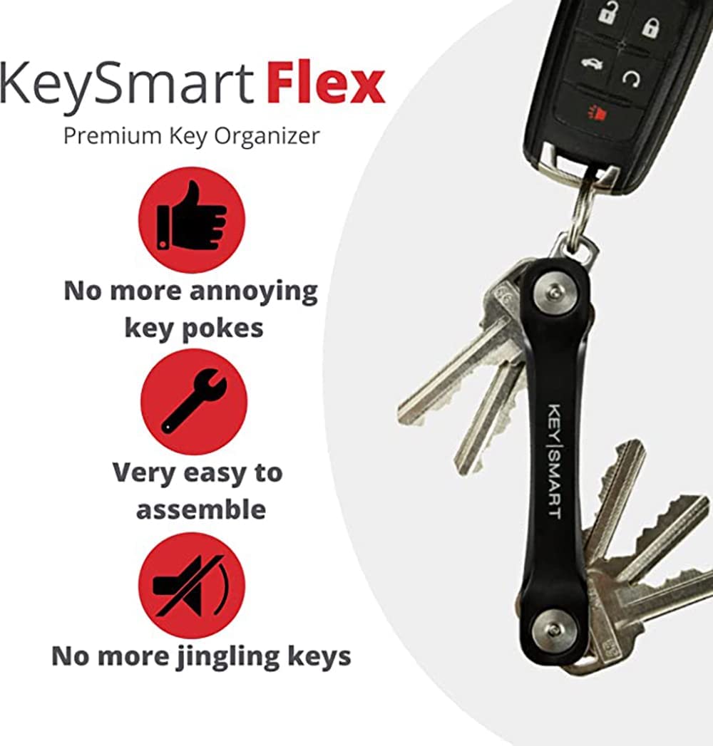 KeySmart® Flex | World's 1st Compact Key Organizer | Holds Up to 8 Keys