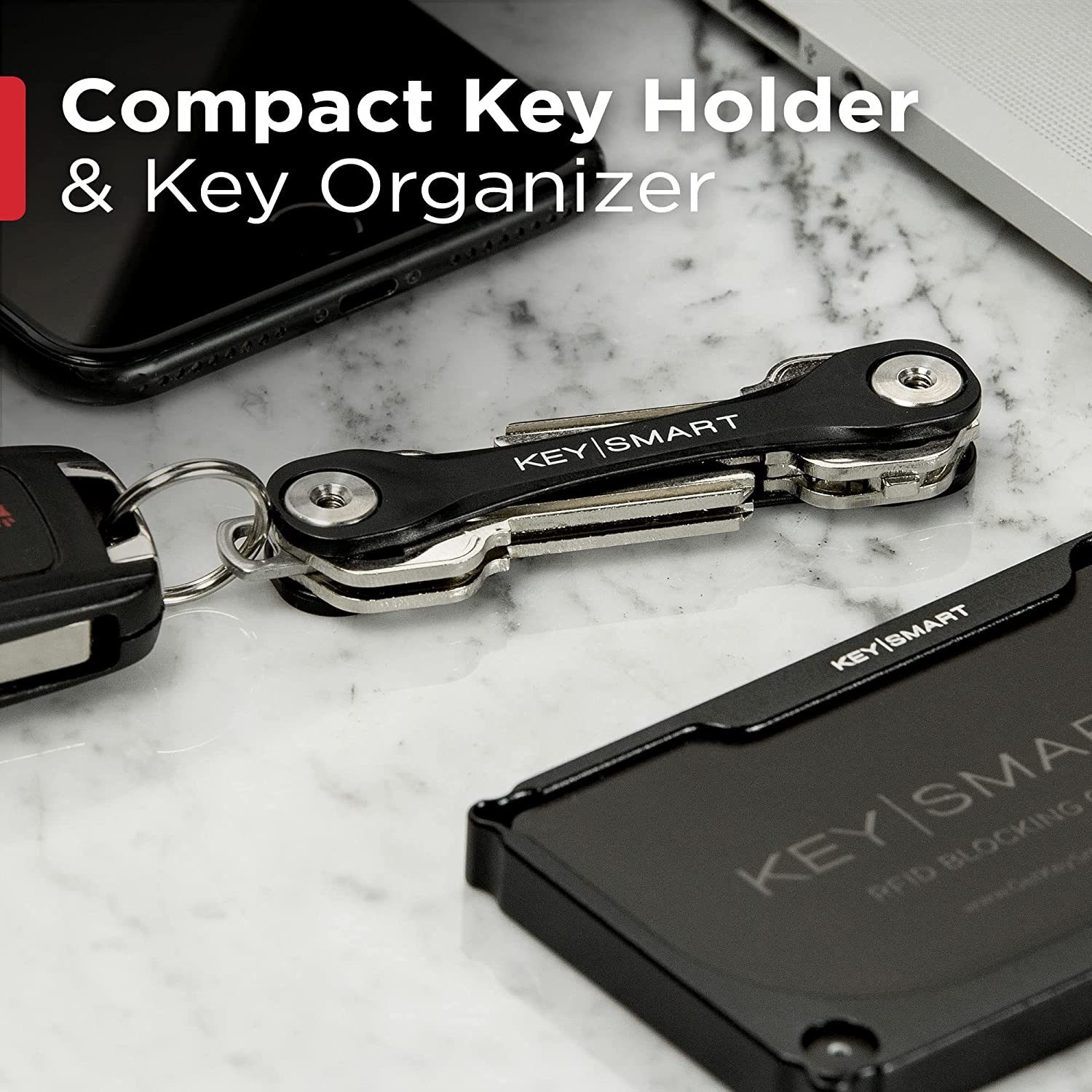 KeySmart® Flex | World's 1st Compact Key Organizer | Holds Up to 8 Keys