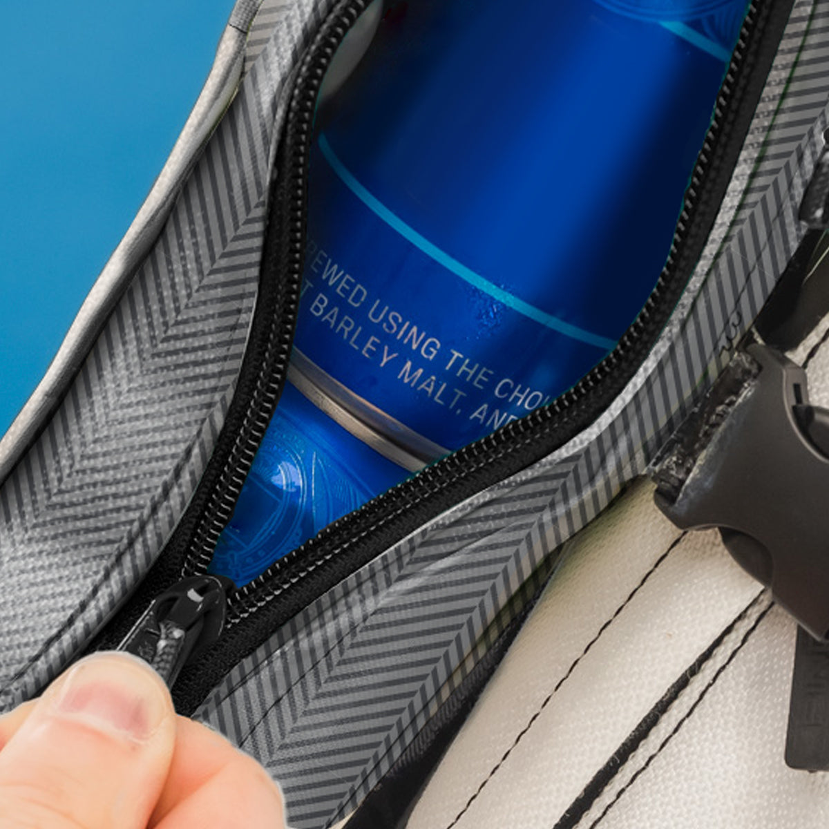 Bogey Barrel™ Herringbone | World's 1st Drink Sleeve | Attaches To Any Golf Bag