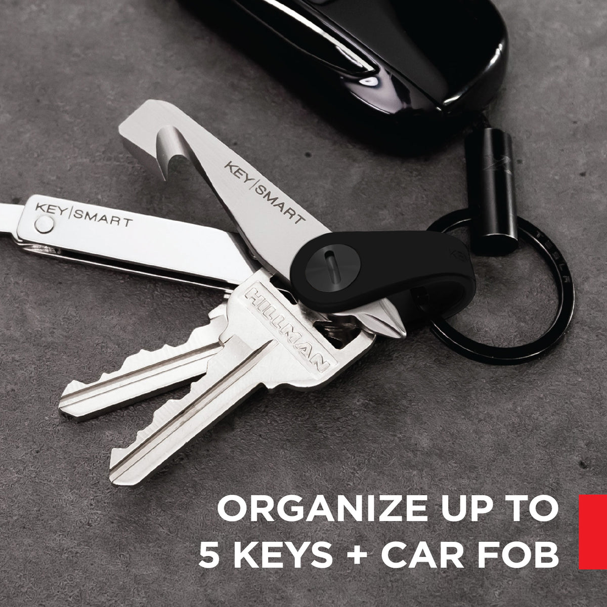 KeySmart® Mini | Holds Up to 5 Keys Plus Car Key Fob | Save Pocket Space