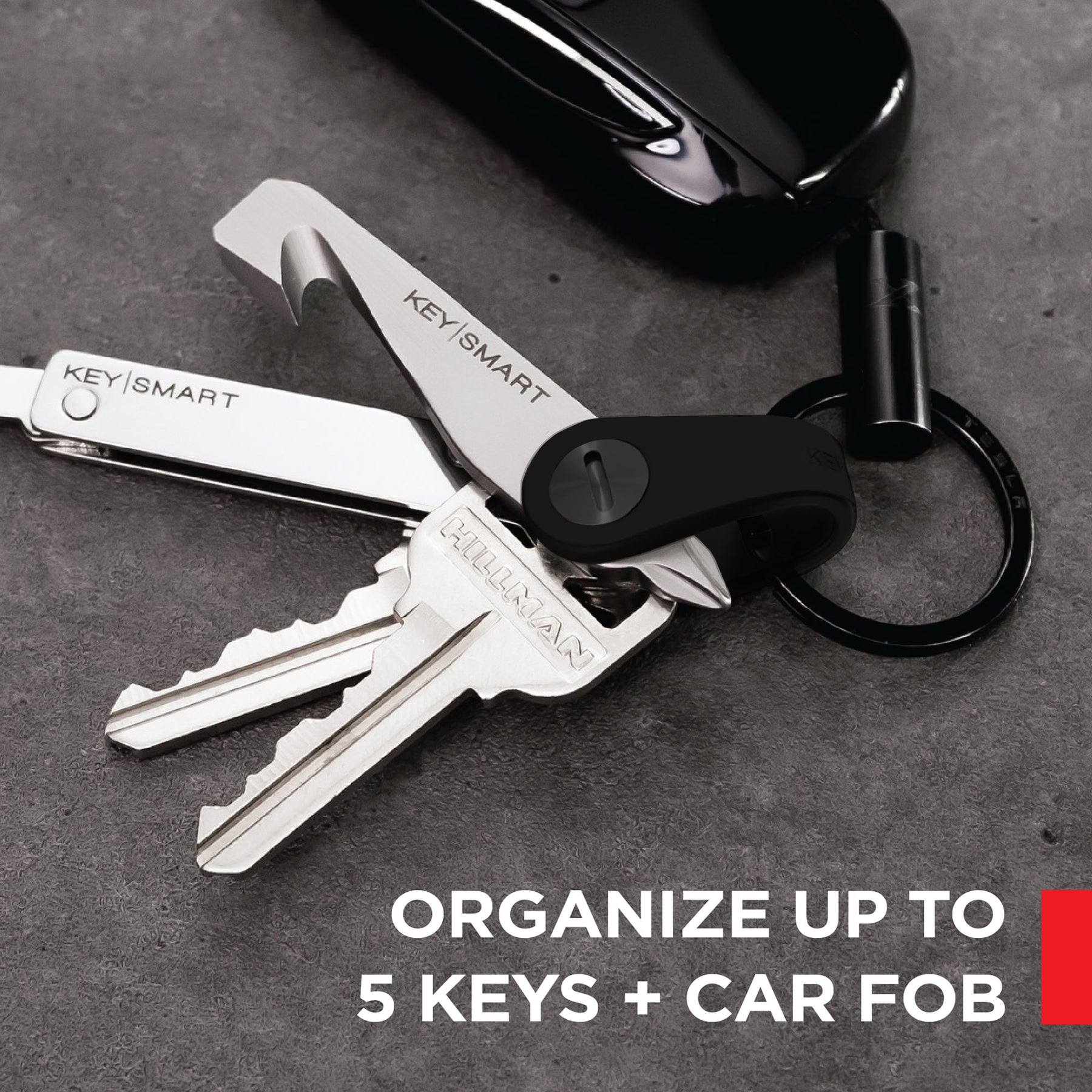 KeySmart® Mini | Holds Up to 5 Keys Plus Car Key Fob | Save Pocket Space