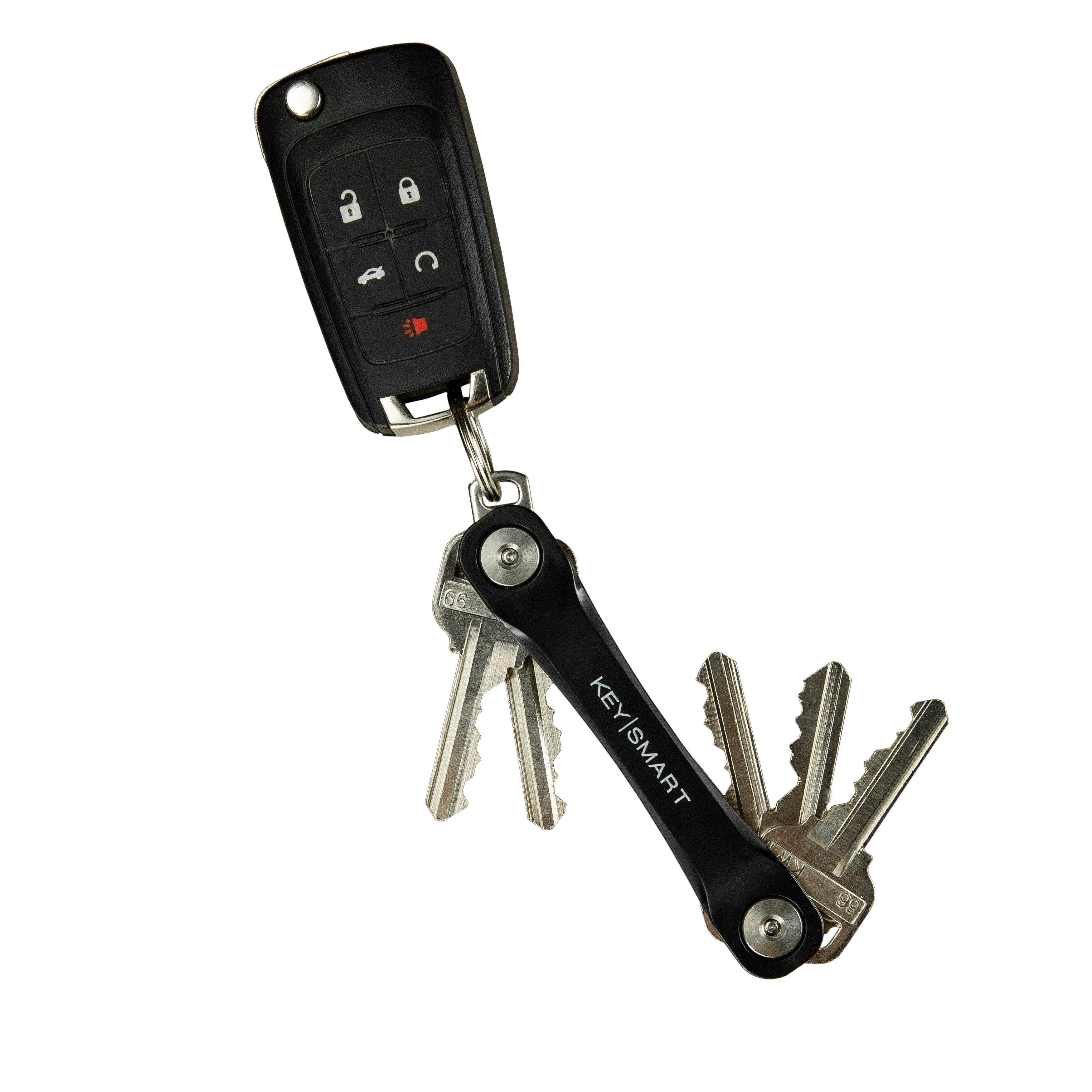 KeySmart Flex Key Holder, Flexible Polycarbonate Plastic, Holds 8 Keys,  Unisex, Black 