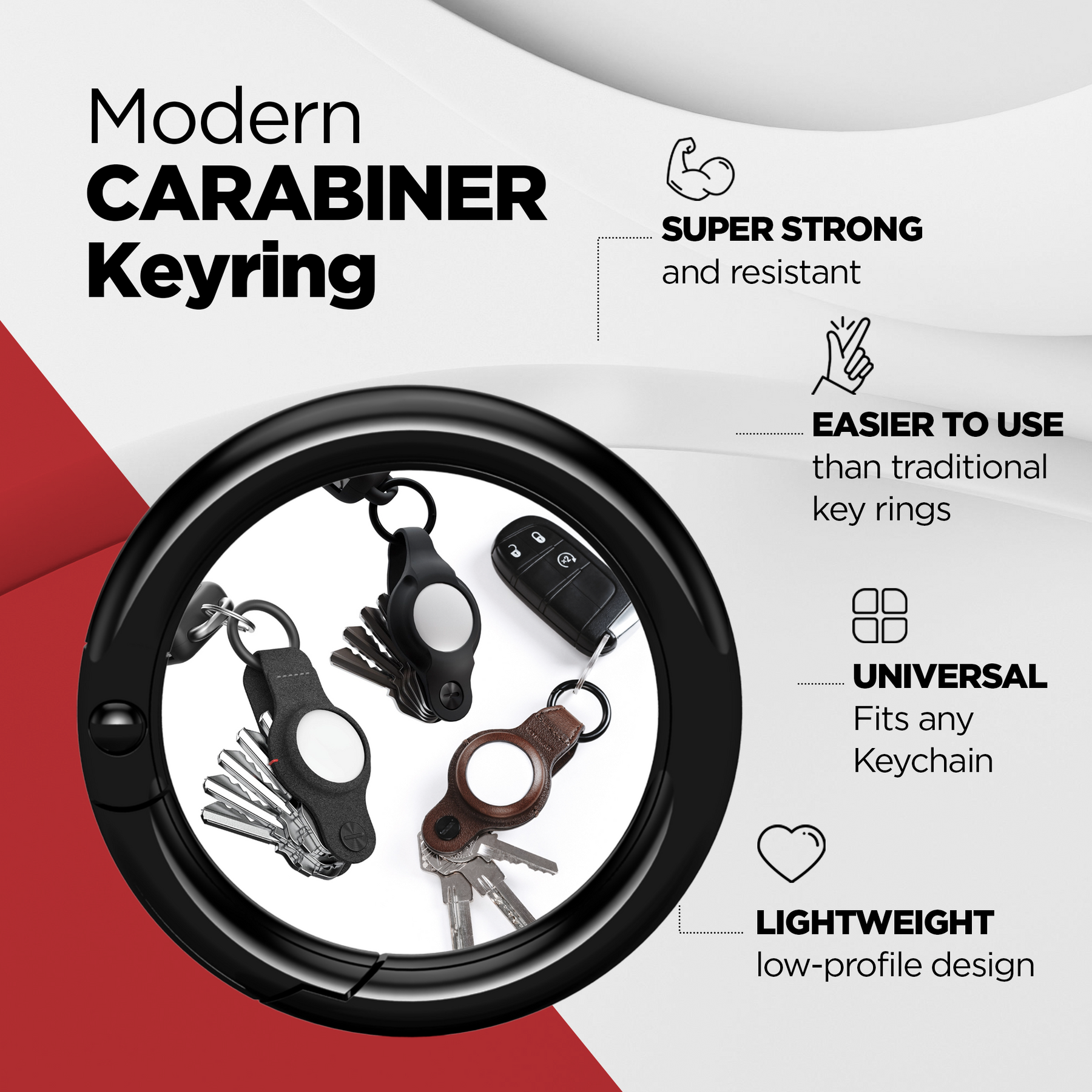 KeySmart® Air | Compatible With Apple Airtag | Organize Up To 5 Keys