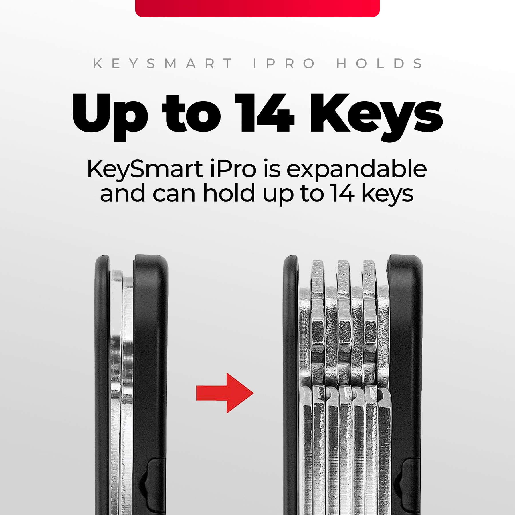 KeySmart® iPro | Works With Apple Find My Network | Holds Up to 14 Keys