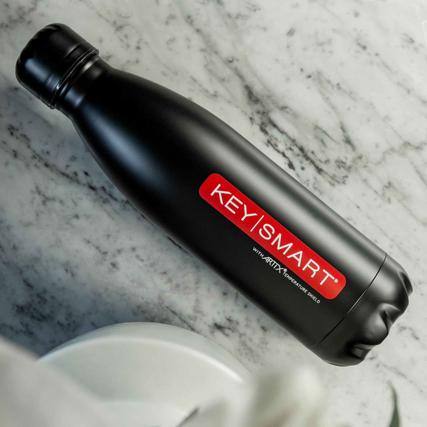 KeySmart® Stainless Steel Water Bottle | Artix® Temperature Shield | Cold 24 Hours | Hot 12 Hours