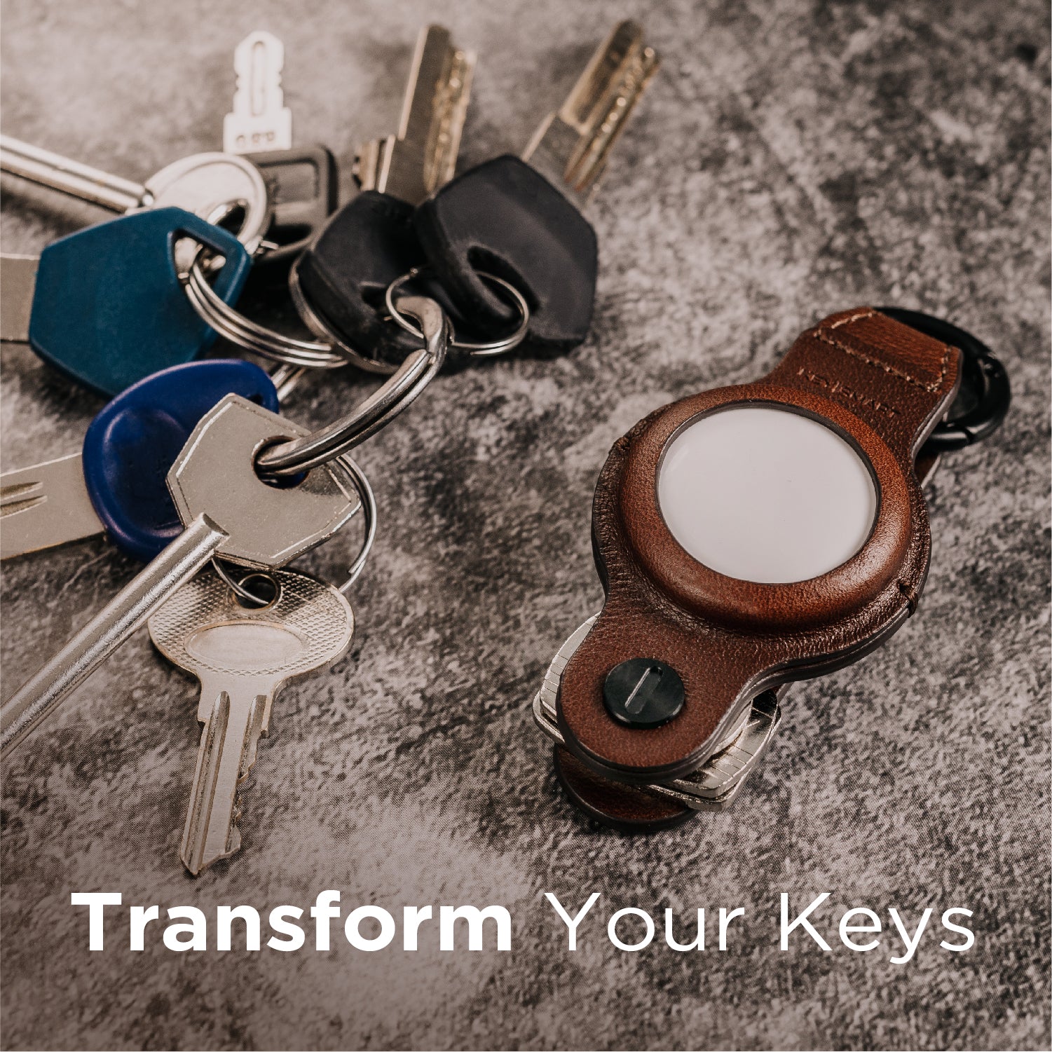 KeySmart® Air Leather | Compatible With Apple Airtag | Organize Up To 5 Keys