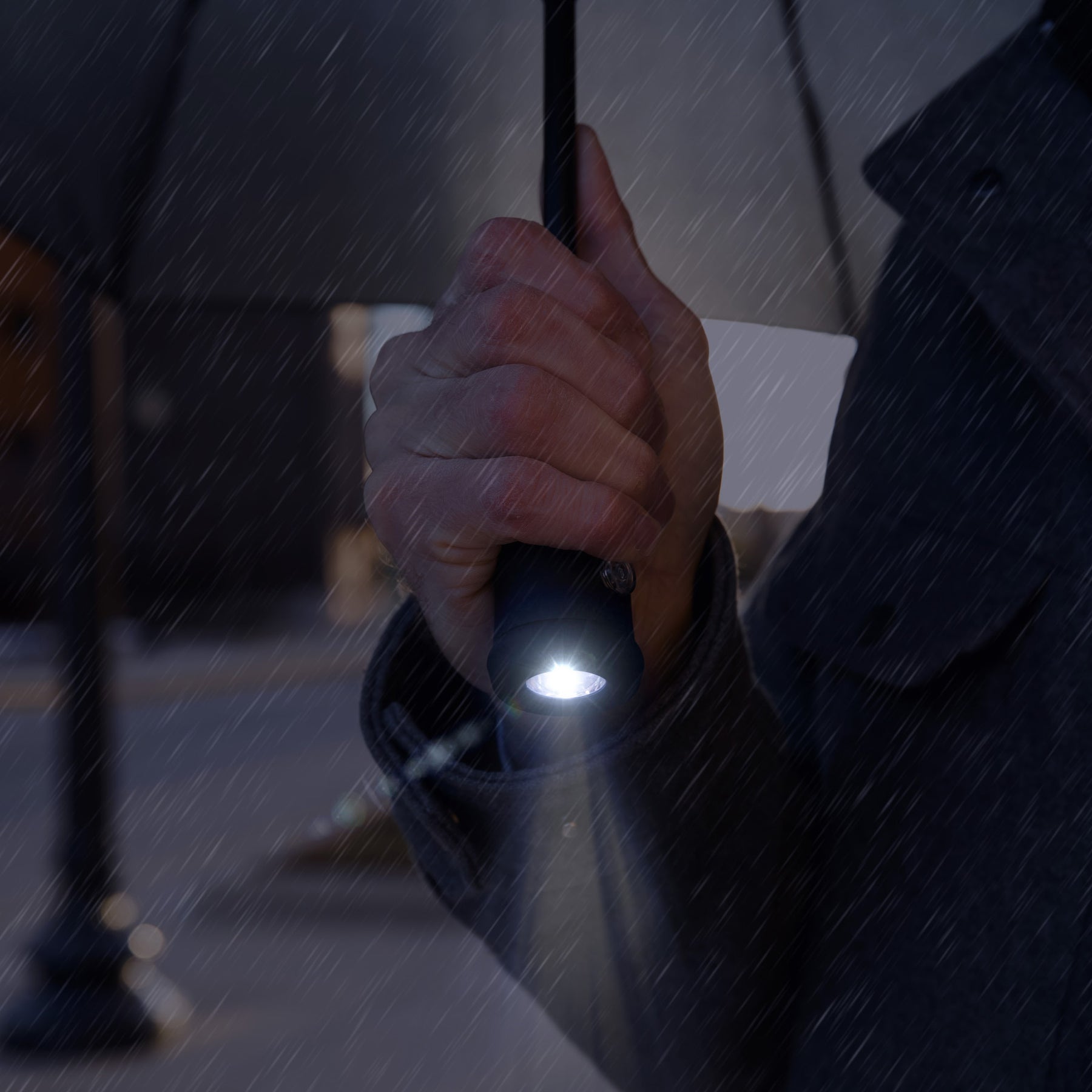 RainTorch™ Umbrella |  Pivoting Flashlight | Auto Open/Close & Grip Handle