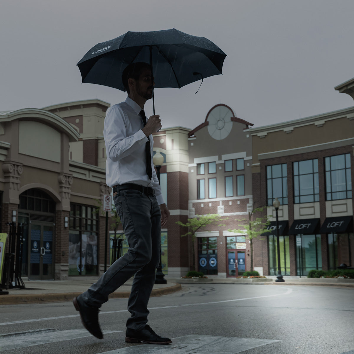 RainTorch™ Umbrella |  Pivoting Flashlight | Auto Open/Close & Grip Handle
