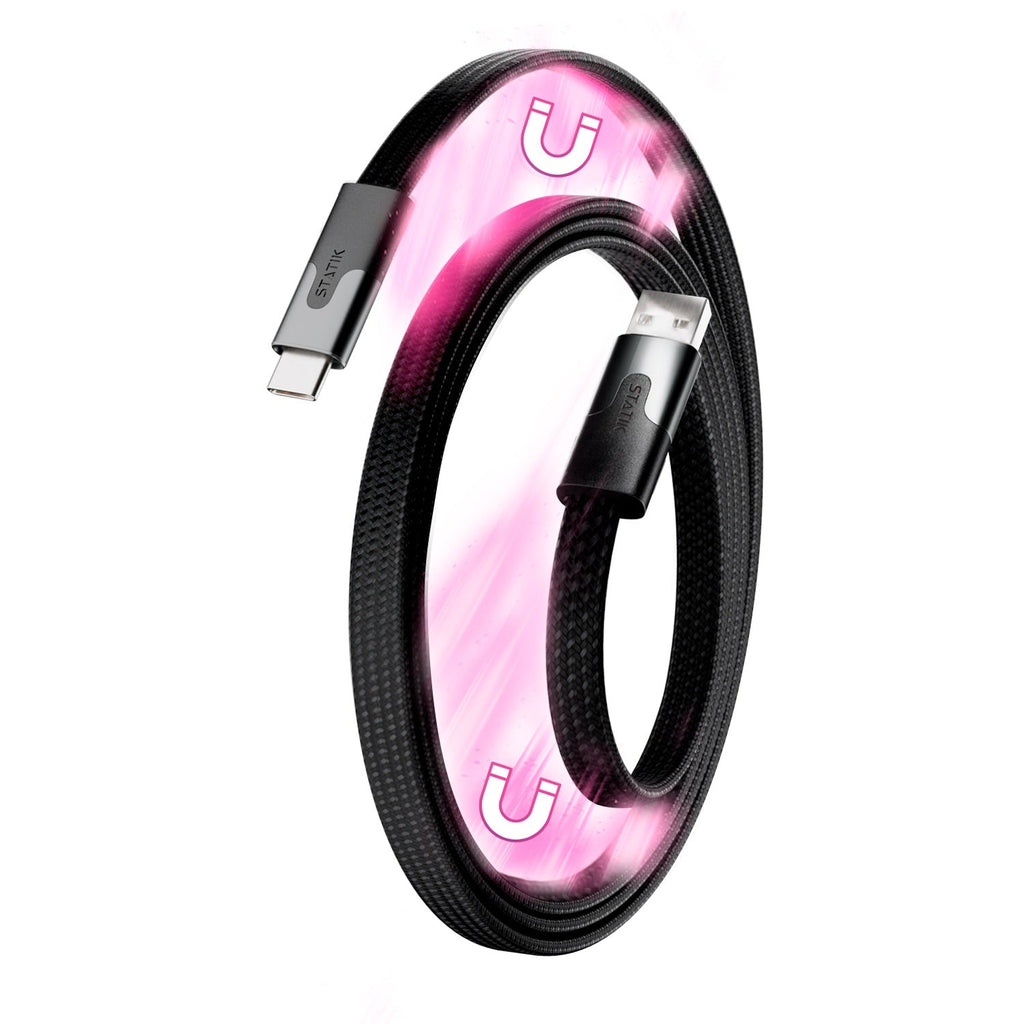 Statik® MagStack® Slim Tangle Free Magnetic Nylon Charge & Data Cable