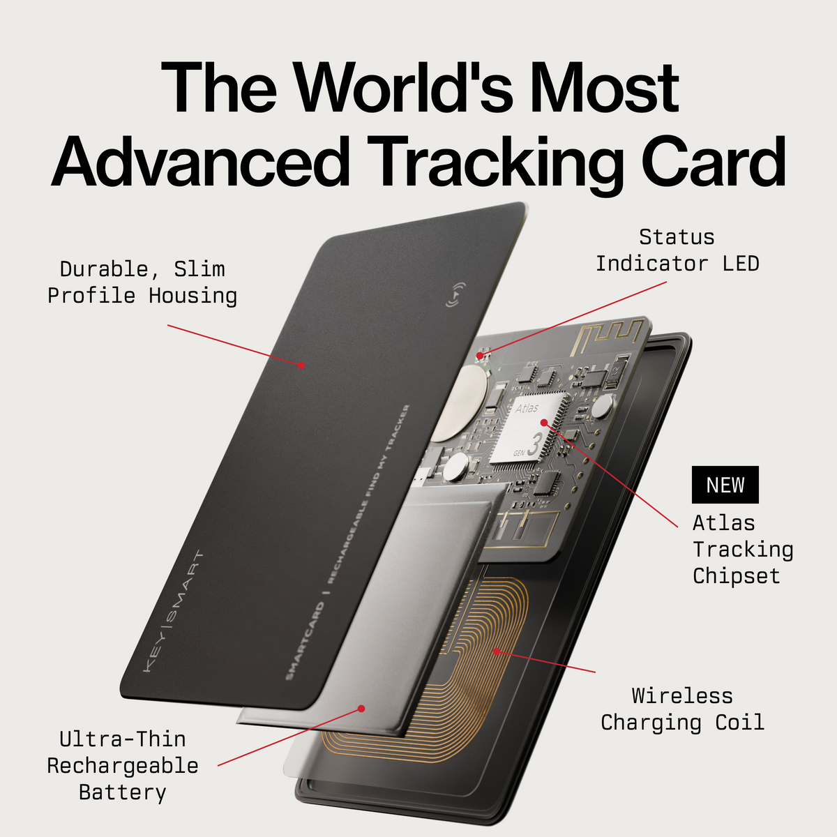 SmartCard (Gen 3) | Works With Apple Find My & Android Find Hub  | Wireless Charging