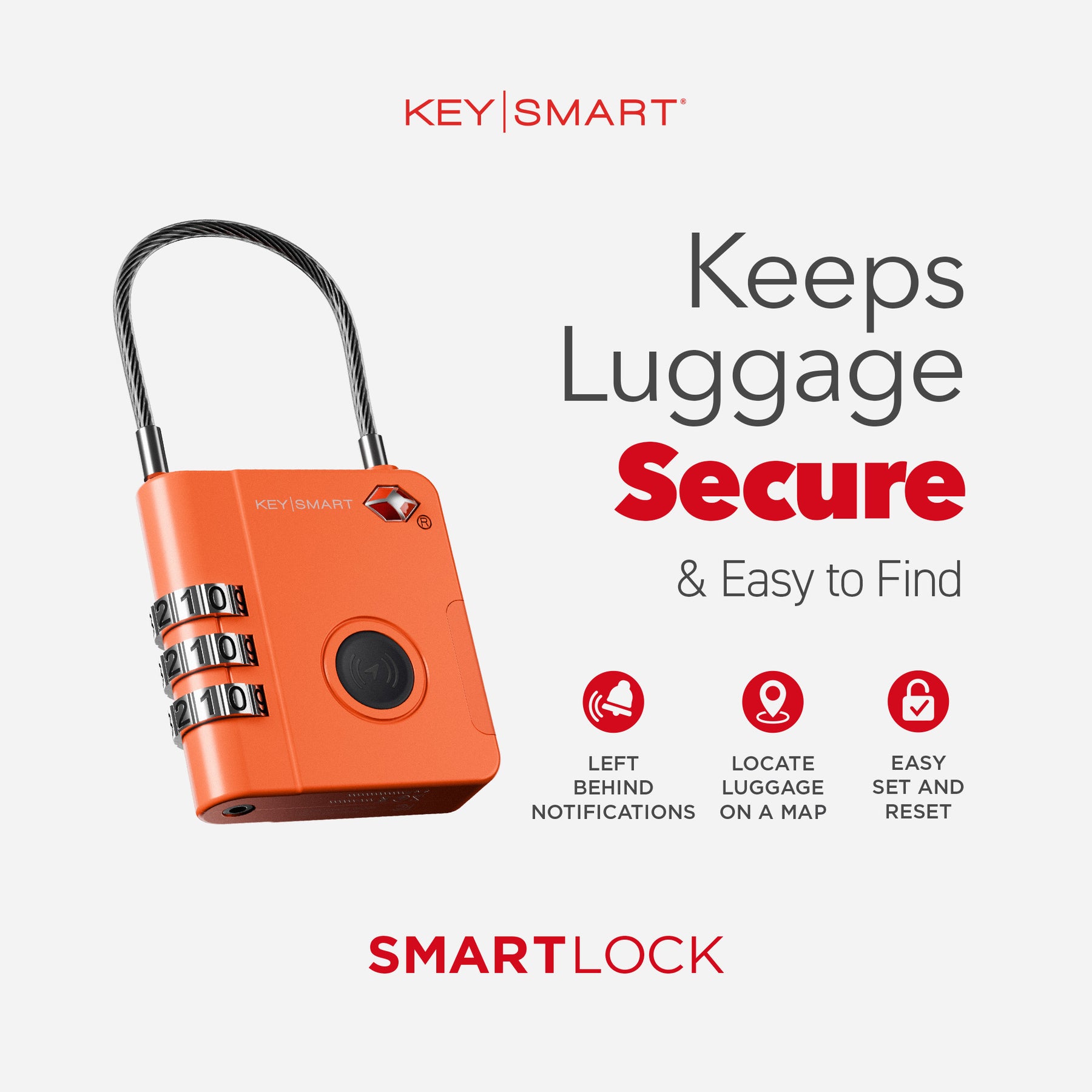 SmartLock Tracking Device | Luggage Lock | Works With Apple Find My App