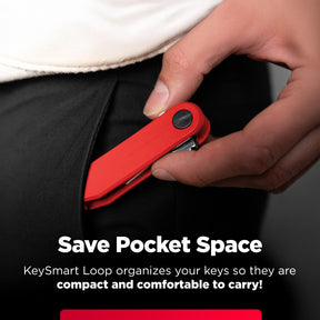 Keysmart® Loop Red | Key Holder With Locking Screws | Organize Up To 5 Keys