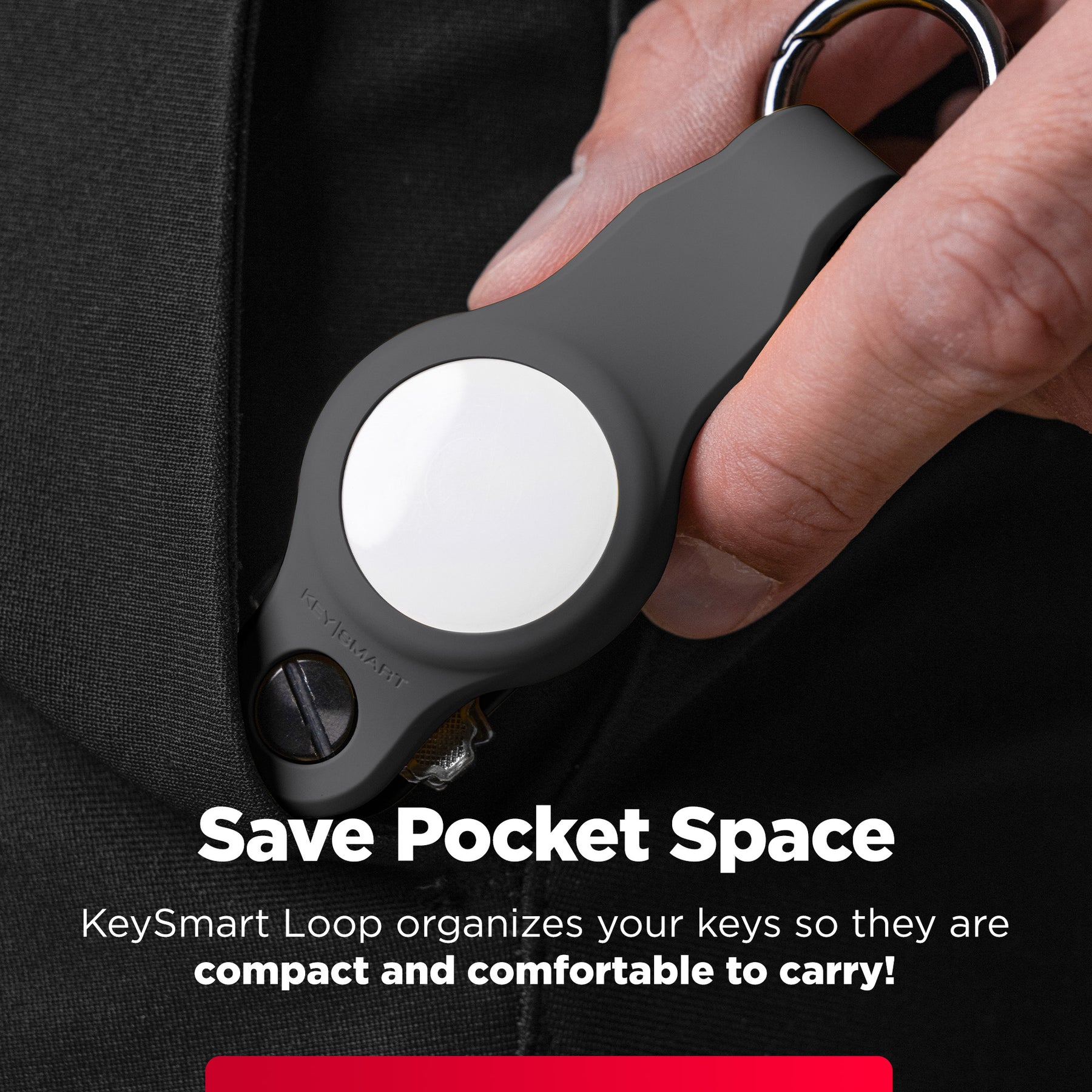 KeySmart® Loop Air | Compatible With Apple Airtag | Organize Up To 5 Keys