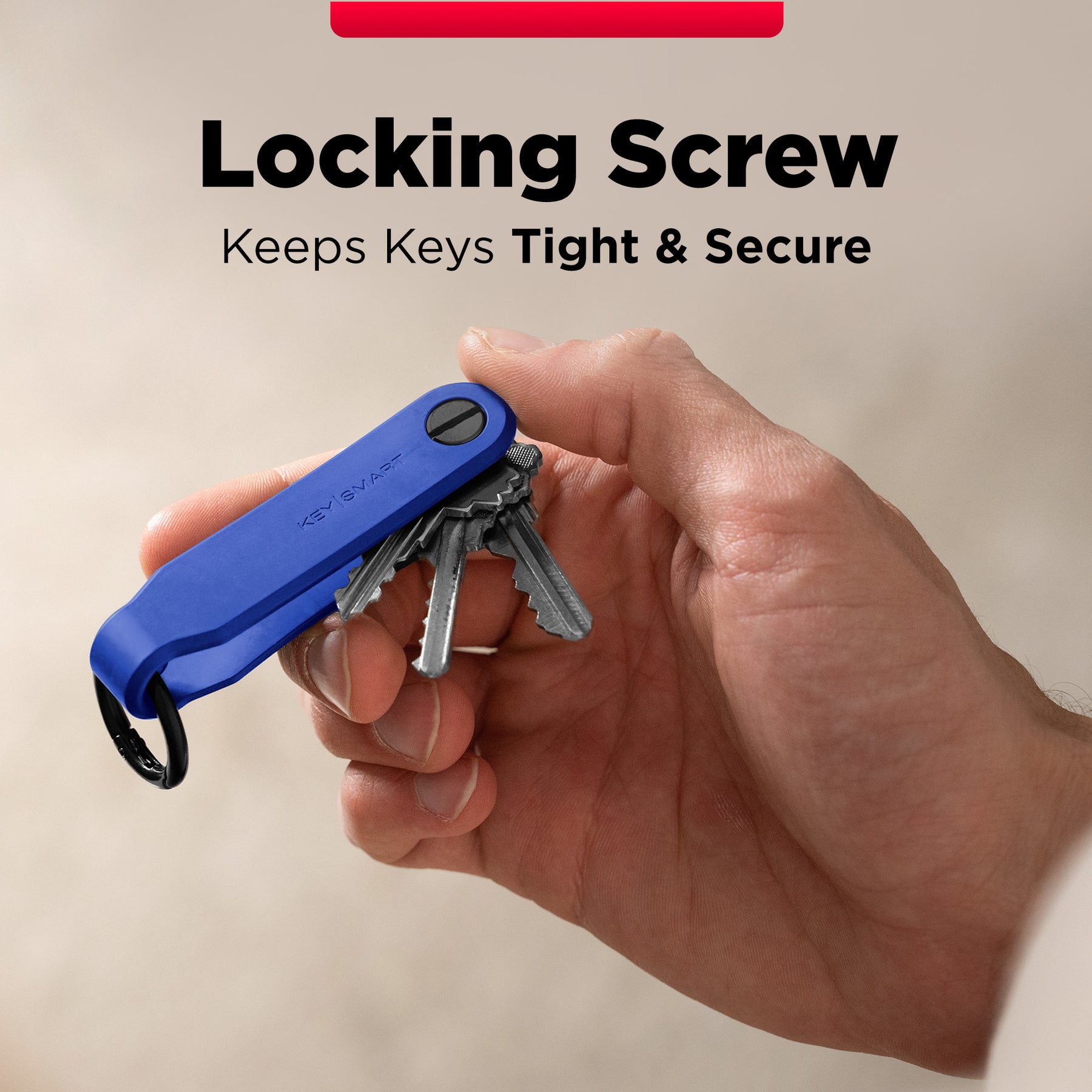 Keysmart® Loop Blue | Key Holder With Locking Screws | Organize Up To 5 Keys