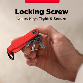 Keysmart® Loop Red | Key Holder With Locking Screws | Organize Up To 5 Keys
