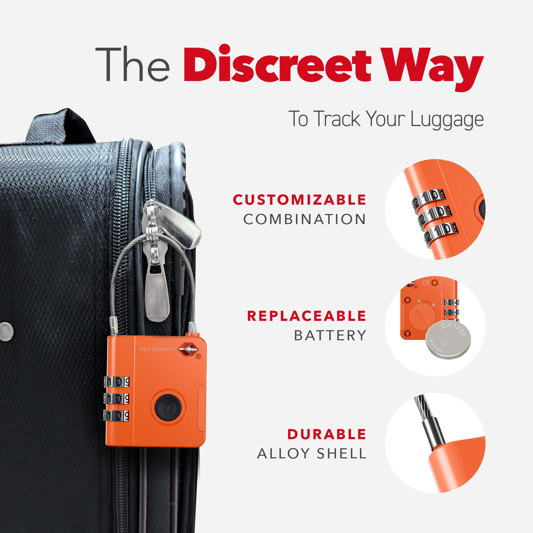SmartLock Tracking Device | Luggage Lock | Works With Apple Find My App