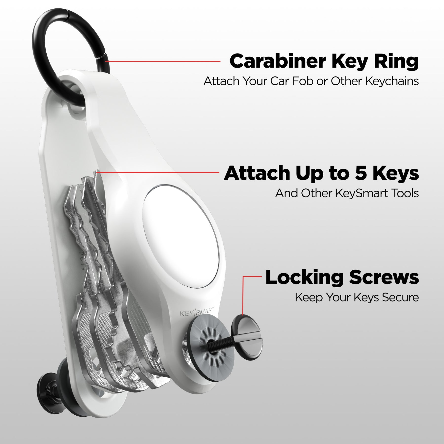 KeySmart® Loop Air | Compatible With Apple Airtag | Organize Up To 5 Keys