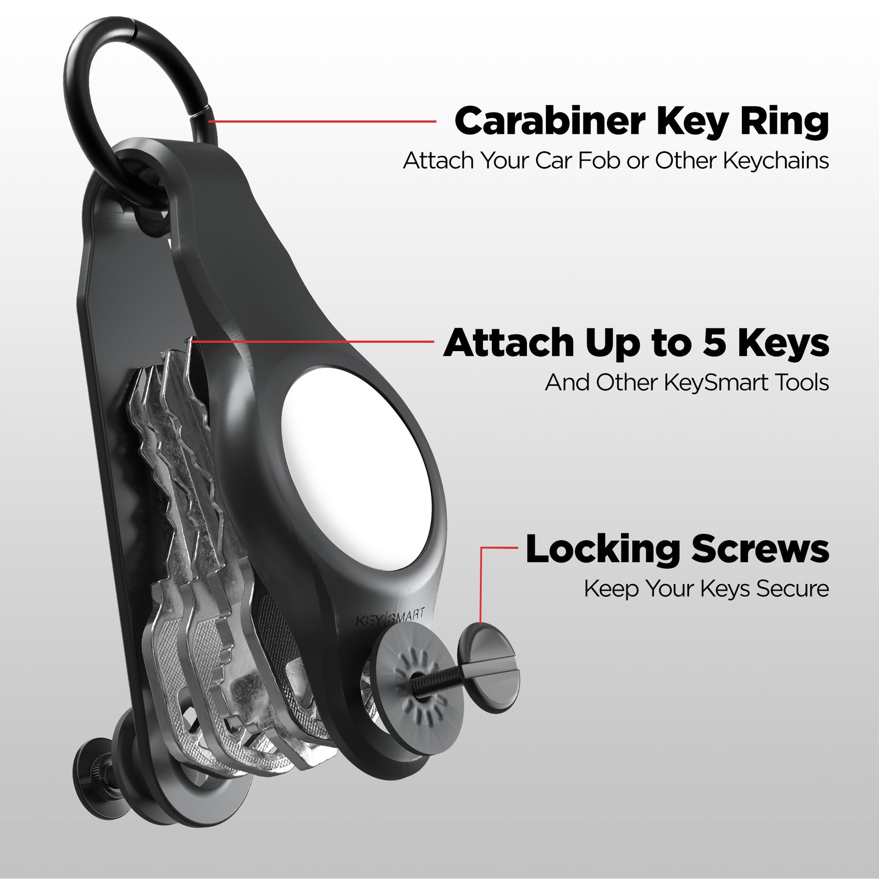 KeySmart® Loop Air | Compatible With Apple Airtag | Organize Up To 5 Keys