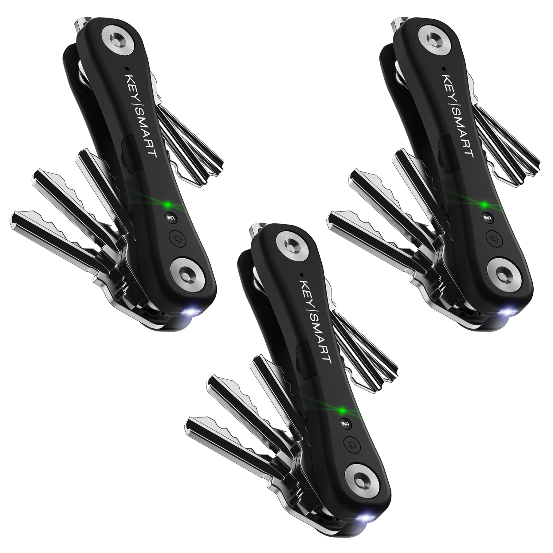 3 Pack KeySmart® Pro w/ Tile | Works With Tile App for Android & iOS | Locate Lost Keys | Multipack