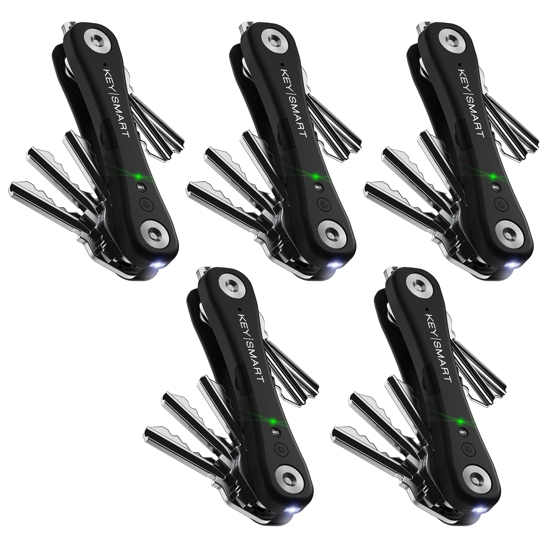 5 Pack KeySmart® Pro w/ Tile | Works With Tile App for Android & iOS | Locate Lost Keys | Multipack