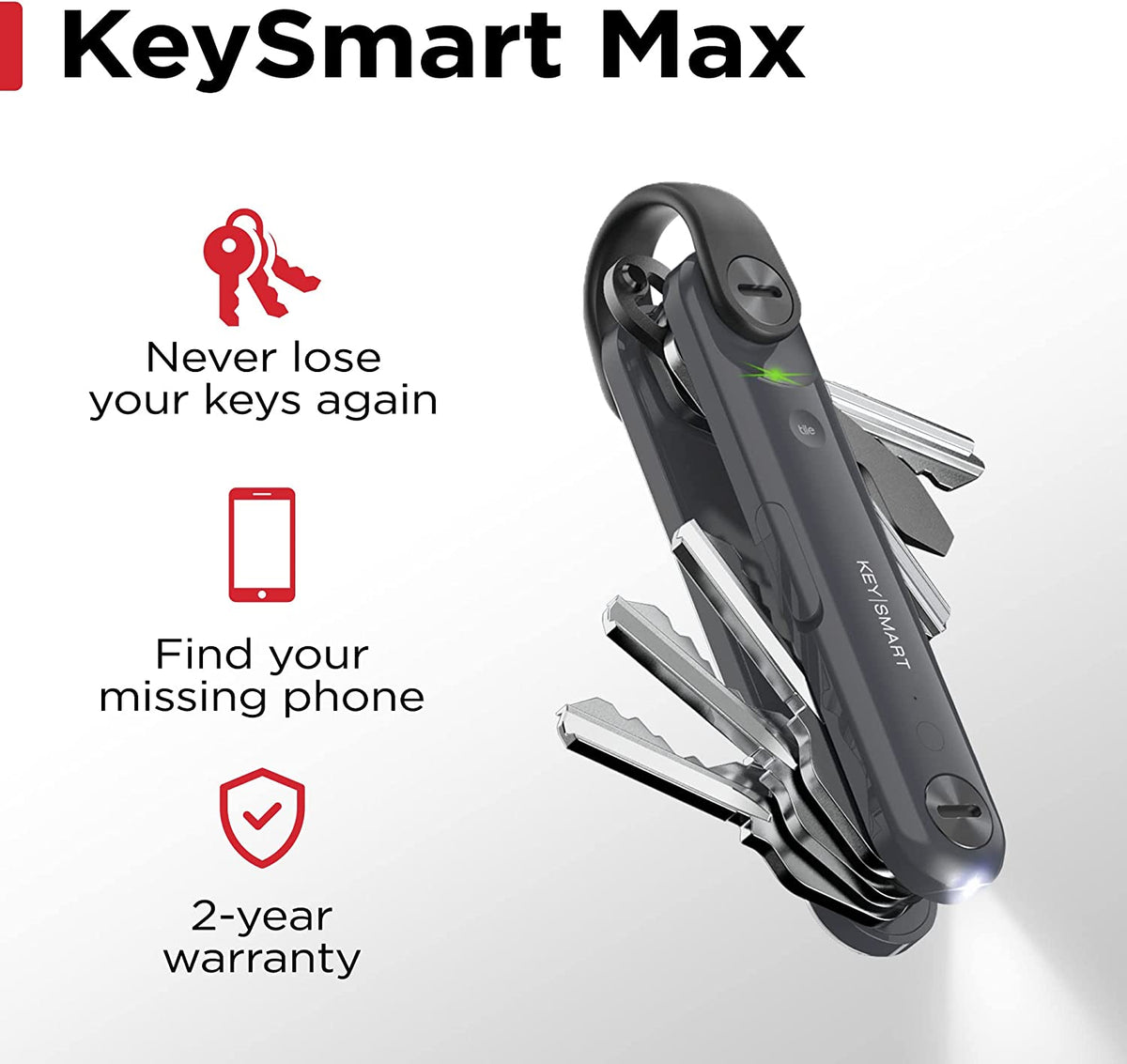 KeySmart Pro Key Holder in Slate – White Pier Gifts