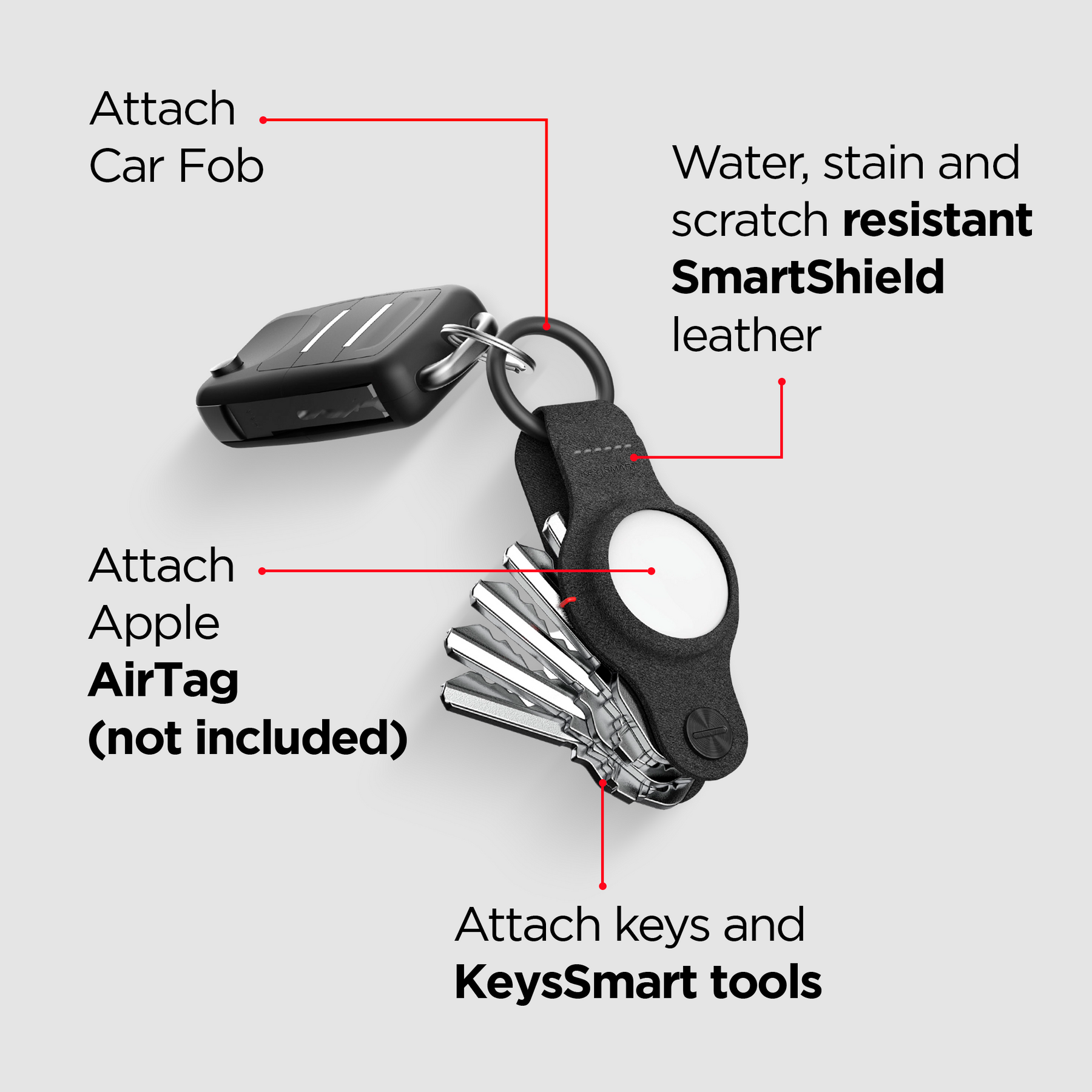 KeySmart Leather Key Holder