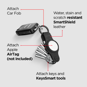 KeySmart Air Compact Key Tracker and Holder For AirTag Black