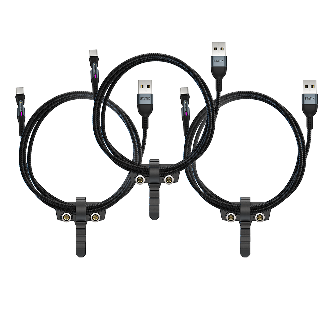 3 Pack Statik® 360 | Universal Magnetic Charge Cable | Multipack