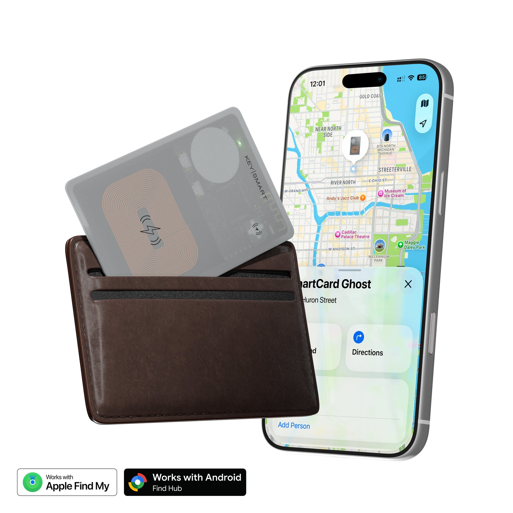 SmartCard Ghost (Gen 3) | Works With Apple Find My & Android Find Hub  | Wireless Charging