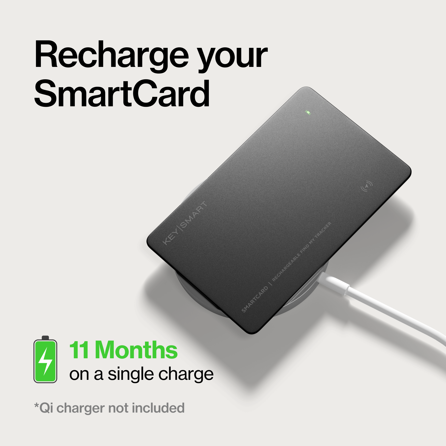 SmartCard (Gen 3) | Works With Apple Find My & Android Find Hub  | Wireless Charging