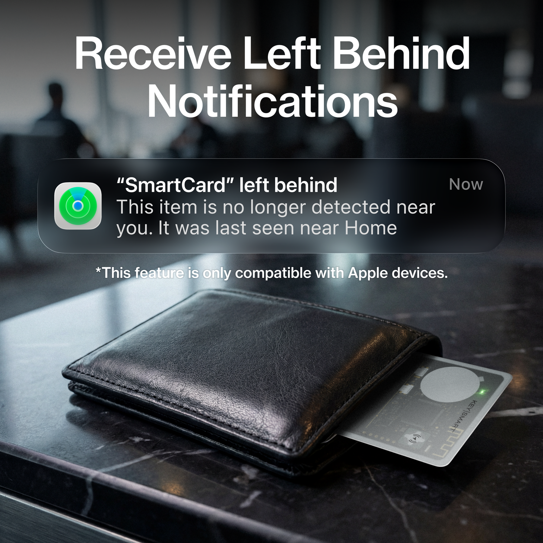 SmartCard Ghost (Gen 3) | Works With Apple Find My & Android Find Hub  | Wireless Charging