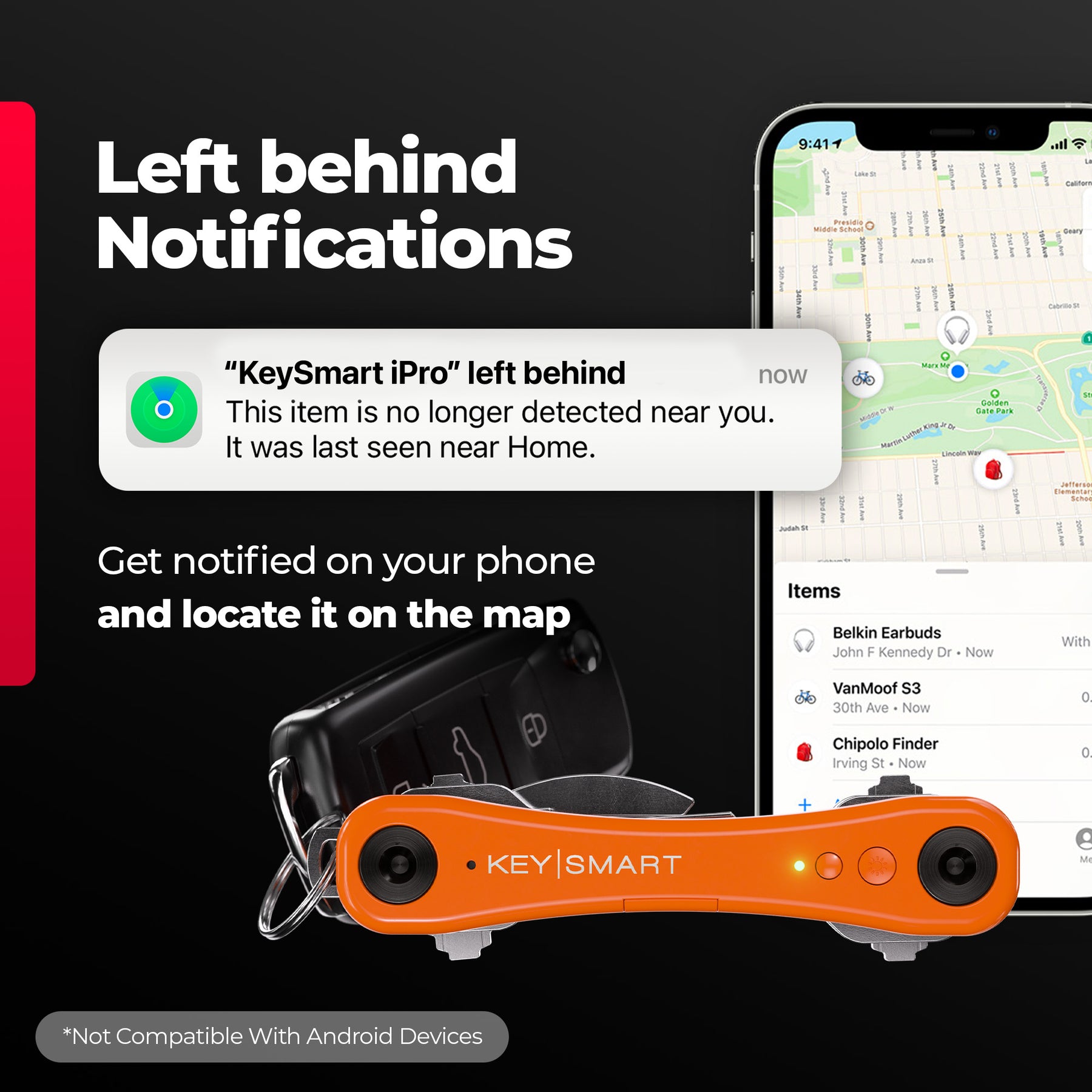 KeySmart® iPro | Works With Apple Find My Network | Holds Up to 14 Keys