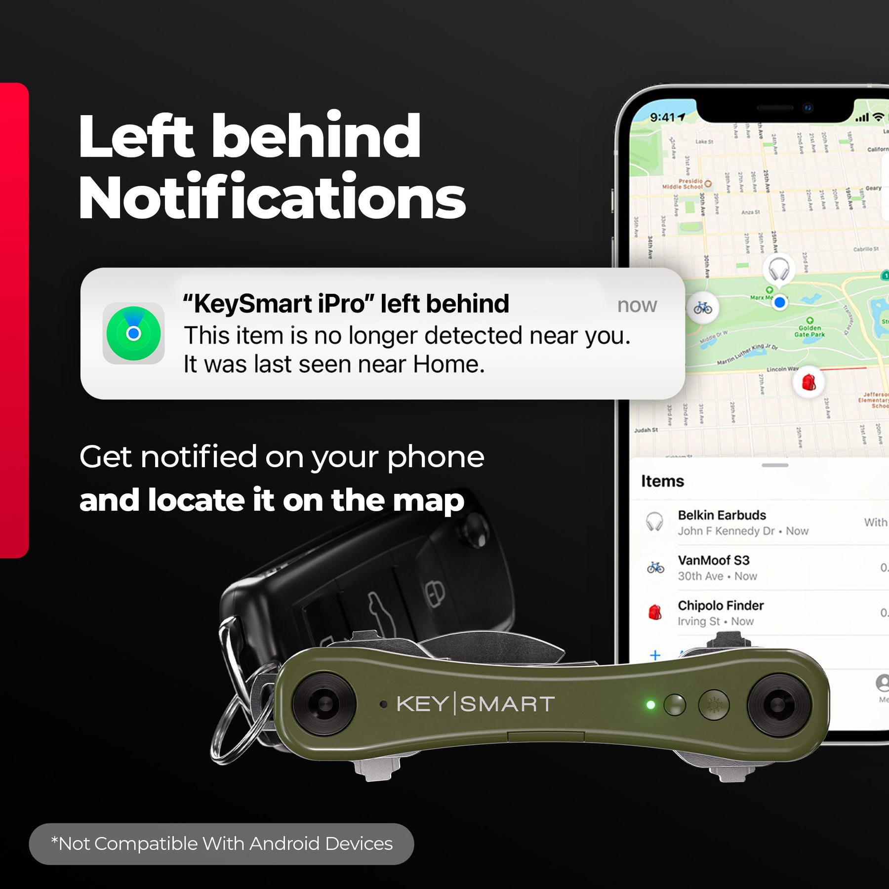 KeySmart® iPro | Works With Apple Find My Network | Holds Up to 14 Keys