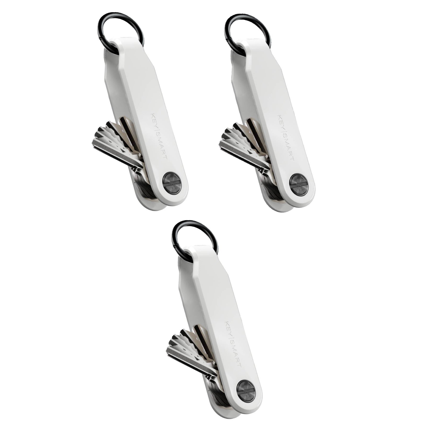 3 Pack Keysmart® Loop White | Key Holder With Locking Screws | Organize Up To 5 Keys | Multipack