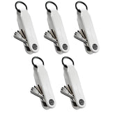 5 Pack Keysmart® Loop White | Key Holder With Locking Screws | Organize Up To 5 Keys | Multipack