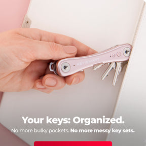 KeySmart® iPro Rose Gold | Works With Apple Find My Network | holds Up to 14 keys