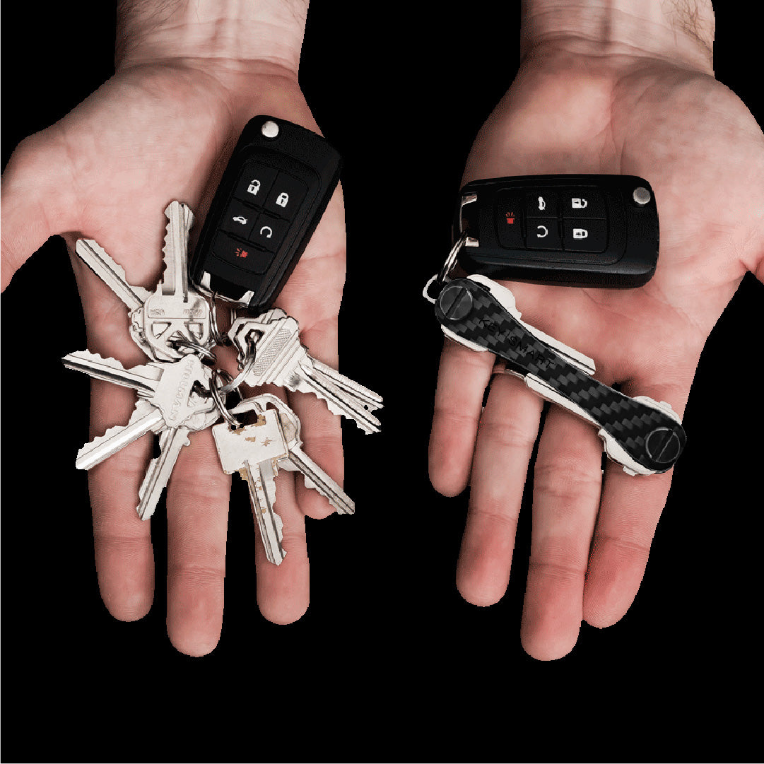 KeySmart® Carbon Fiber 3k | Original Compact Key Organizer | Holds Up To 14 Keys