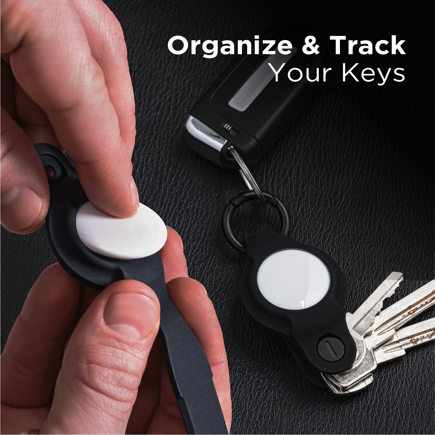 KeySmart Flex - der kompakte Schüsselhalter und Anhänger-Organizer (bis zu  8 Schlüssel, Schwarz) : : Fashion