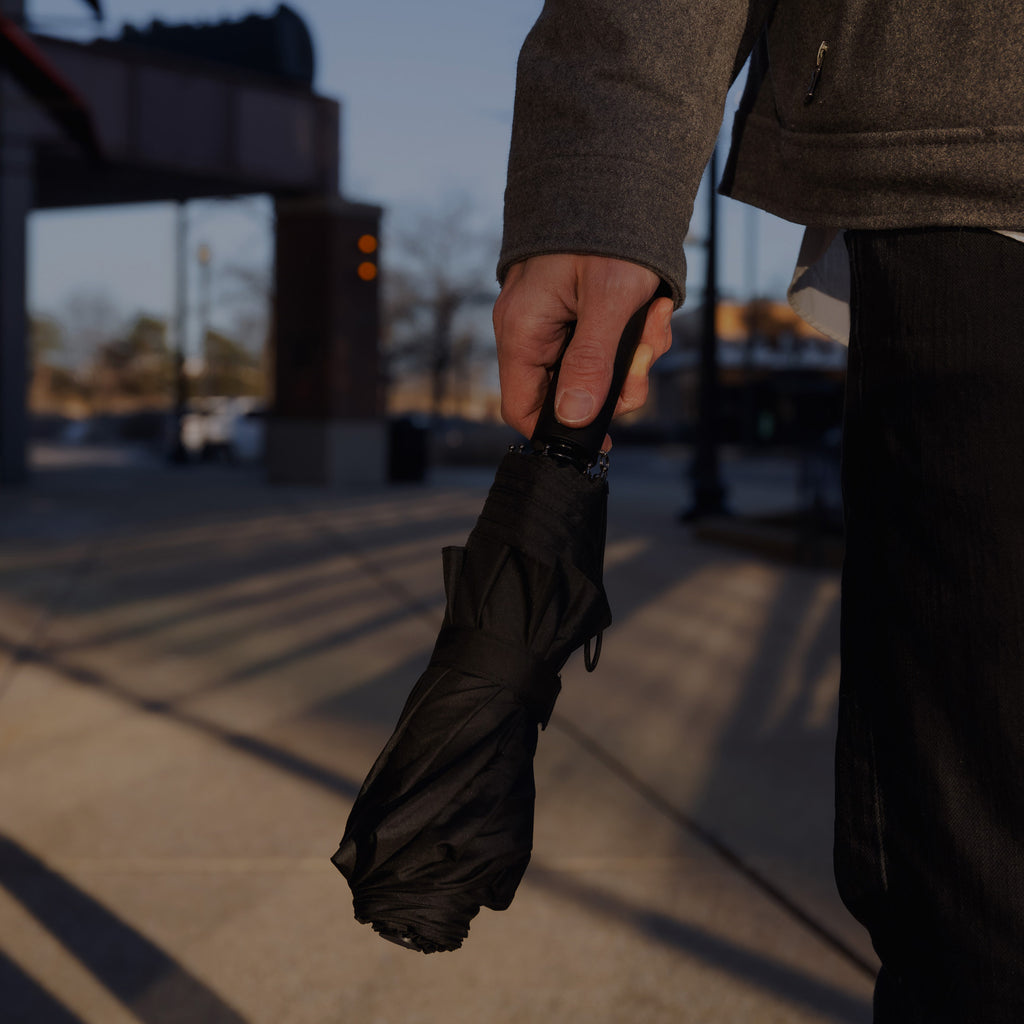 RainTorch™ Umbrella Pivoting Flashlight Auto Open Close & Grip Handle